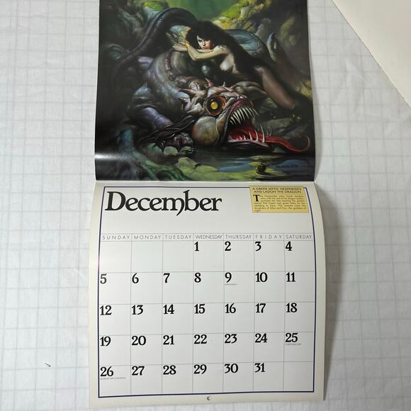 1993 Boris Vallejo Mythology Calendar - Unused same dates again in 2027 /38 - Picture 4 of 16